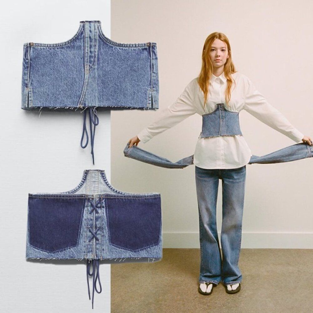 ZARA TRF DENIM CORSET TOP 8197/601